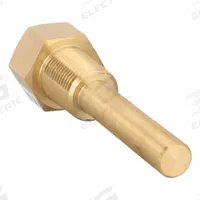 WINTERS Threaded Thermowell: Brass, For 4 in Stem Lg, 2 1/2 in Insertion Lg, For 1/4 in Stem Dia (MPN TBR3550). Key specifications — attr1275131: 400°F/204°C; attr1275136: WINTERS; attr1275129: 5,000 psi at 70°F.