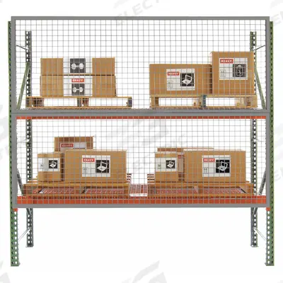 HUSKY RACK & WIRE Aisle Guard: 144 in x 1 in x 48 in, 8 ga, Steel, Powder Coated - Heavy-Duty Welded-Frame Wire Mesh Pallet Rack Back Guards