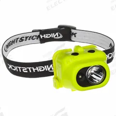 Safety-Rated Headlamp: 190 lm, 3.5 hr Run Time at Max. Brightness, 154 m Max Beam, 3 Light Outputs (MPN XPP-5454G). Key specifications — Brand: NIGHTSTICK; Battery Requirements - Broad: Includes 3 AAA.