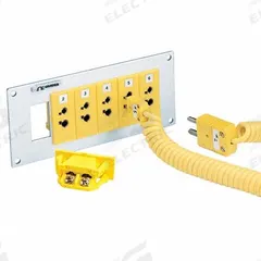 OMEGA Temperature Probe Connectors & Adapters: Panel Jack, For Type J Thermocouple Type, Std Jack (MPN SPJ-J-F). Key specifications — attr1432251: No Clamp Included; attr1432252: No Write-On Window Included; attr1276097: Panel Jack; attr1276100: Constantan; attr1276082: Standard Jack; attr1276092: OMEGA; attr1276087: Black; attr1276088: Glass-Filled Nylon.