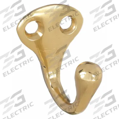 APPROVED VENDOR Coat Hook: Screw, 25 lb Wt Capacity, 1 Points per Hook, Gold - Mounted Coat & Garment Hooks