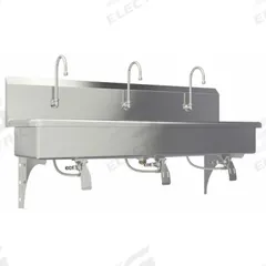 SANI-LAV Wash Station: 3 Stations, 8 in Bowl Dp, 57 in Bowl Lg, 16 1/2 in Bowl Wd, Faucet Included (MPN 56W1-0.5). Key specifications — Includes Side Splash: Side Splash Not Included; Series: Stainless Steel Wash-Station; Brand: SANI-LAV.