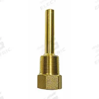 WEISS Industrial Thermowell: Brass, For 3 1/2 in Stem Lg, 2 1/2 in Insertion Lg, For 1/2 in Stem Dia (MPN B35-75BSLF). Key specifications — Maximum Operating Temperature: 400°F/204°C; Brand: WEISS; Maximum Operating Pressure: 5,000 psi at 70°F.