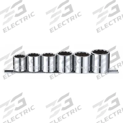 WESTWARD Socket Set: 3/8 in Drive, 6 Piece, 12-Point, SAE - SAE & Metric Socket Sets