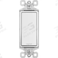 PASS & SEYMOUR Wall Switch: Rocker Switch, 3-Way, Maintained, White, 120V AC, 15 A (MPN TM873WAMCC4). Key specifications — Brand: PASS & SEYMOUR; Illuminated: No.