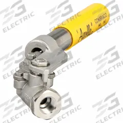 APOLLO Manual Two-Way Ball Valve: 3/8 in, Stainless Steel, Straight Valve Body, FNPT x FNPT, MPTFE (MPN 7650201A). Key specifications — Brand: APOLLO; Handle: Spring-Return Lever.