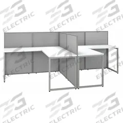 BUSH BUSINESS FURNITURE Modular Cubicle Workstation: 45 in Overall Ht, 119 in Overall Wd, White (MPN EOD560WH-03K). Key specifications — Brand: BUSH BUSINESS FURNITURE; Office Cubicle Color: White.