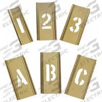 APPROVED VENDOR Stencil Set: A to Z, 1 in Character Ht, 1 in Character Wd, Brass, A to Z (MPN 3W647). Key specifications — Includes: (2) B, C, D, F, G, H, J, K, L, M, P, R, T, U, V, W, X, Y, Z, 2 to 9, Period(.), Ampersand (&); Characters Included: A to Z; Brand: APPROVED VENDOR; Included Characters: A to Z.