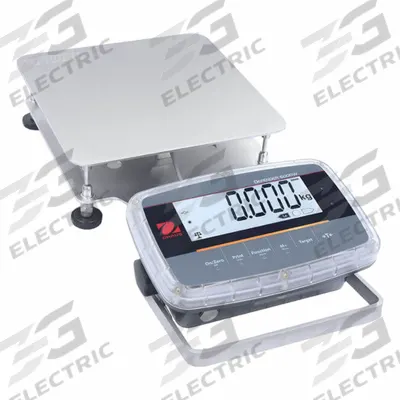 OHAUS Industrial Bench Scale: 11 3/4 in x 11 3/4 in, IP68/IP69K, Front-Mounted - Compact Bench Scales