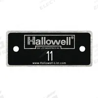 HALLOWELL Numbers 11 to 25: 2 3/8 in x 1 in, 15 Plates, 11 to 25, Aluminum, NPH11-25. Key specifications — Manufacturer Part Number: NPH11-25; Brand: HALLOWELL; Material: Aluminum; Number Range: 11 to 25; Product Type: Number Plates; Color: Black with White Lettering.