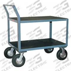 JAMCO Metal Shelf Cart: 1,200 lb, 54 in L x 25 in W x 43 in H Overall Dim, Flush Lip, Semipneumatic (MPN AL248Z800GP). Key specifications — Caster/Wheel Configuration: (2) Rigid; Brand: JAMCO.