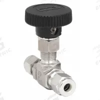 PARKER Needle Valve: Inline Valve Body, 316 Stainless Steel, Integral Bonnet, 1/4 in Pipe Size, PTFE (MPN 4A-V4LK-SS). Key specifications — For Media: Oil; Standards: ISA S75.02; Brand: PARKER; Valve Series: V; Stem Type: V-Stem; Connection Type - Side 1: Compression; Connection Type - Side 2: Compression; Connection Type: Compression x Compression.