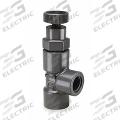 HAYWARD Globe Valve: For Fluids Media, PVC, Angle, 1 in Pipe Size, FNPT x FNPT, Female, NPT, Female (MPN AV10100T). Key specifications — Brand: HAYWARD; Stem: Rising.