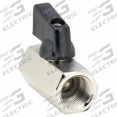 APPROVED VENDOR Manual Two-Way Ball Valve: 3/8 in, Nickel-Plated Brass, Straight, FNPT x FNPT, Wedge (MPN G-DCBV-38). Key specifications — Brand: APPROVED VENDOR; Handle: Wedge.