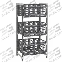 CAMBRO Can Rack Unit: Elements Xtra, Starter, 9 Shelves, 72 in Ht, 26 in Dp, 36 in Lg, Speckled Gray (MPN EXU243672C96480). Key specifications — Product Type: Can Rack Unit; Series: Elements Xtra; Color: Speckled Gray; Includes: Post Kit; Holding Capacity: 96 Can; Mobility Type: Stationary; Brand: CAMBRO; Mounting Type: Starter.