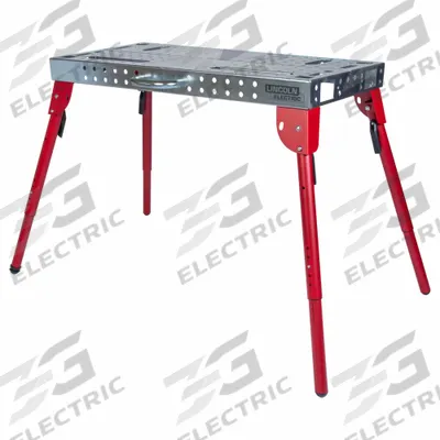 LINCOLN ELECTRIC: 27 in to 37 in to 37 in Ht Range, 44 in Dp, 21 in Wd - Adjustable-Height Folding Welding Tables