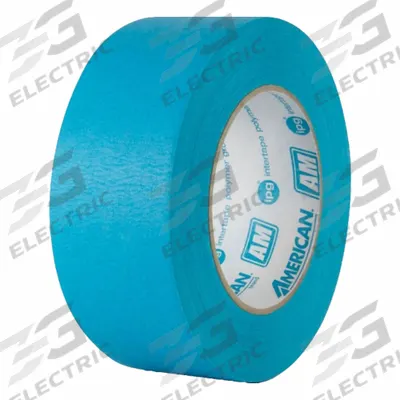 AMERICAN Masking Tape: AM, Blue, 1 7/8 in Roll Wd, 60 yd Overall Roll Lg, 6.6 mil Thick - High-Performance Masking Tape