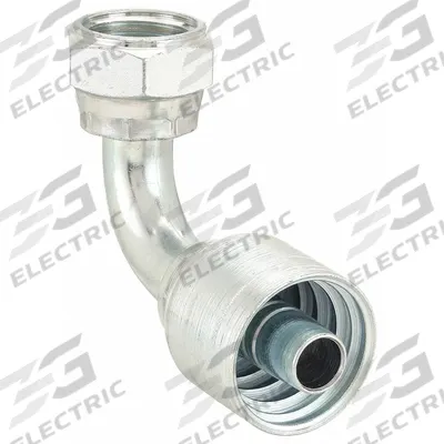 AEROQUIP Hydraulic Crimp Fitting: Steel x Steel, 90° Elbow, -6 For Hose Dash Size - Aeroquip Crimp Hydraulic Hose Fittings with BSPP Connection