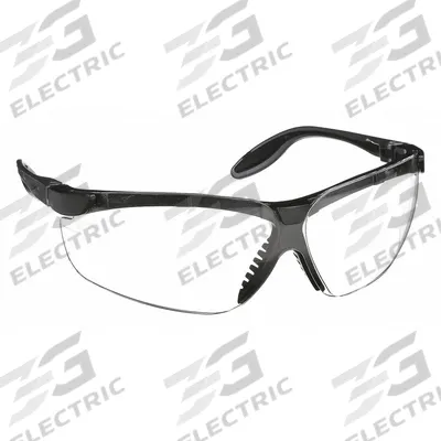 UVEX BY PIP Safety Glasses: Clear Lens, Half-Frame, Black/Gray Frame - Adjustable Comfort-Fit Safety Glasses