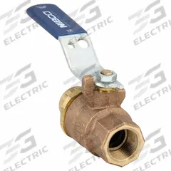 NIBCO Manual Two-Way Ball Valve: 3/4 in, Bronze, Straight, FNPT x FNPT, 600 psi Max. Pressure (CWP) (MPN T58570HC 3/4). Key specifications — Brand: NIBCO; Handle: Lever.