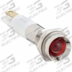 APPROVED VENDOR Protruding Panel Light: 5/16 in Panel Mounting Hole Dia, LED, Red, Protruding Head (MPN 24M057). Key specifications — Brand: APPROVED VENDOR; Electrical Connection: 0.11 Male Quick Disconnect.