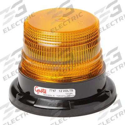 GROTE Strobe Light: Strobe, Amber, 5 in Overall Wd, 3 3/4 in Overall Ht, LED - Vehicle Strobes