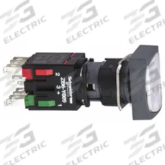 SCHNEIDER Illuminated Push Button: Illuminated, Flush Profile, Non-Metallic, 16 mm, 1NO/1NC (MPN XB6DF1B5B). Key specifications — Brand: SCHNEIDER; Action: Maintained; Series: XB6; Terminal Connection: Quick Connect; Push Button Material Type: Non-Metallic.