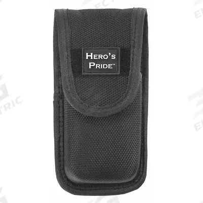HEROS PRIDE Medical Pouch: Black, Nylon, Ballistic, 5 in x 2 in, Snap Closure - Medical Pouches