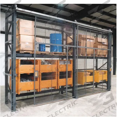 WIRECRAFTERS Enclosure Kit: 3 Bays, 144 in x 48 in x 120 in, 10 ga, Steel, Powder Coated - Wire Mesh Pallet Rack Enclosure Kits