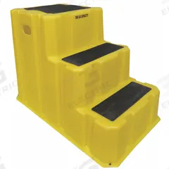 DPI Step Stool: 3 Steps, 1.7 ft Overall Ht, 500 lb Load Cap, Plastic, 1.6 ft Standing Ht (MPN NST3-14). Key specifications — Brand: DPI; Color: Yellow.
