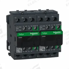 SCHNEIDER IEC Magnetic Contactor: Reversing, 3 Poles, 3NO Contacts, 32 A, 120V AC/48V AC Coil (MPN LC2D32EHE). Key specifications — Brand: SCHNEIDER; Integrated Surge Suppression: No; Nominal Coil Voltage @ 60Hz: 48V AC.