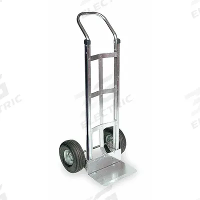 Dayton General Purpose Hand Truck: 500 lb, Flow-Back, Silver, Aluminum, Pneumatic - Corrosion-Resistant Hand Trucks