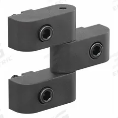 Standard Hinge: 2 3/8 in x 2 13/16 in, 15 Series, For 21/64 in Slot Wd, Black, Glass-Filled Nylon (MPN 15HI8704). Key specifications — Brand: FAZTEK; Mounting Type: Slide-In; Product Type: Standard Hinge; Material: Glass-Filled Nylon; Hinge Type: Captive Lift-Off.