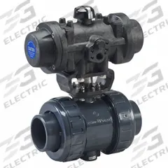ASAHI Pneumatically Actuated Two-Way Ball Valve: 3 in, PVC, Socket x Socket, Full Port Ball Port (MPN 2908030). Key specifications — Brand: ASAHI; Pilot Solenoid Voltage: Not Included.