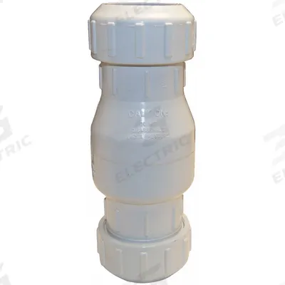 ZOELLER Check Valve: Swing, Inline Valve Body, 1 1/2 in Pipe Size, For Water Media - PVC Swing Check Valves