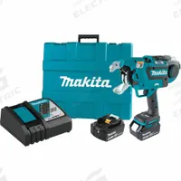 MAKITA Rebar Tying Tool Kit: 18V DC, No. 8 x No. 7, For 21 ga Wire, 0.8 sec/Tie, Brushless Motor (MPN XRT02TK). Key specifications — attr114237: (1) 5.0 Ah; attr114240: Yes; attr114253: No. 4 x No. 4; attr114251: No. 8 x No. 7; attr114248: (1) Bare Tool; attr114231: MAKITA.