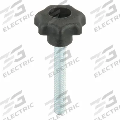 KIPP Hand Knob: 7 Point, Plastic w/ Steel Thread, M6 Thread, 40 mm Thread Lg - 7-Arm Knobs with Threaded Stud