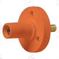 Single Pole Receptacle: Orange, Straight Taper Nose Mating, Threaded Stud Termination, 150 A (MPN 15R22-UO). Key specifications — Series: 15; Receptacle Gender: Female; Brand: LEVITON.