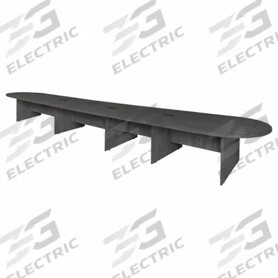 REGENCY Conference Table: Rectangle, Melamine, Ash Gray, 240 in Overall Lg, 52 in Overall Wd - Rectangular Conference Tables