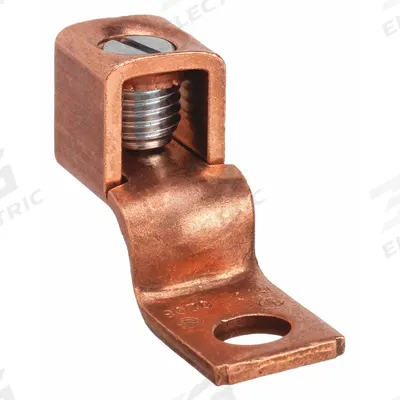 BLACKBURN Wire Connector: 8 AWG – 2 AWG Wire Sizes, 17/64 in Stud Size - Straight Mechanical Lugs with Offset Tongues