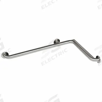 BESTCARE Wall Grab Bar: Stainless Steel, Satin, 250 lb Wt Capacity, 1 1/2 in Base Dia - Institutional Bathroom Grab Bars