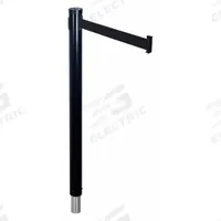 RETRACTA-BELT Barrier Post with Belt: Black, No Pattern, No Legend, 10 ft Belt Lg, Black (MPN 300RBA-BK). Key specifications — Belt Color: Black; Brand: RETRACTA-BELT; Post Material: Aluminum; Post Color: Black; Message: No Legend.