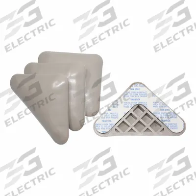 MASTER CASTER Furniture Glides: Plastic, 3 1/2 in Overall Wd, Triangle, Tan - Adhesive Glides