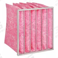 GRAINGER Pocket Air Filter: 24 in x 24 in x 22 in, MERV 13, Pink, Fiberglass, 6 Pockets (MPN 5W434). Key specifications — Display Sell UOM: EA; Brand: GRAINGER; Media Material: Fiberglass; Performance Rating: MERV 13.