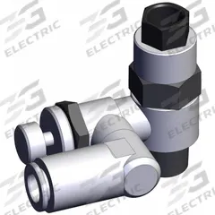SMC Piloted Non-Return Valve: Universal Fitting, Knurled, 1/4 in Valve Body Size, Meter Out (MPN ASP430F-02-08S). Key specifications — attr947203: Brass/PBT; attr947205: SMC.
