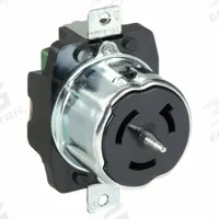 HUBBELL Locking Receptacle: Non-NEMA, Black, 250V AC, 50 A Current Rating, 2 Poles, 3 Wires (MPN CS8269). Key specifications — Brand: HUBBELL.