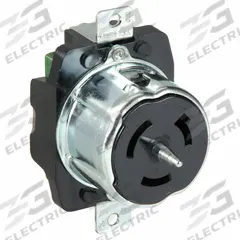 HUBBELL Locking Receptacle: Non-NEMA, Black, 250V AC, 50 A Current Rating, 2 Poles, 3 Wires (MPN CS8269). Key specifications — Brand: HUBBELL.