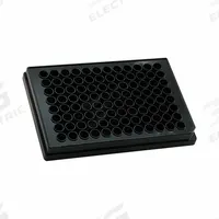 MTC BIO Well Plate: Non-Sterile, 96 Wells, 0.34 mL, 6.9 mm Dia, RNase/DNase Free, Round, Polystyrene (MPN DP35F-96-BLK). Key specifications — attr1383549: MTC BIO; attr1395490: Black; attr1383559: Yes; attr1395487: Round; attr1434131: Polystyrene.