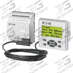 EATON Controller: Digital In, (8) Digital Out (MPN EASY-E4-UC-16RE1). Key specifications — attr205796: EASY-E4-UC-16RE1; attr1072740: 24 V; attr1072741: Controller; attr1072725: Easy E4; attr1083542: (8) Digital; attr1083537: Digital.