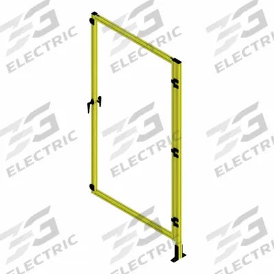 FAZTEK T-Slot Framing System Door: Add-On, Yellow, Right Swing - Clear Plastic Door Add-On Kits